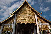 Chiang Mai - The Wat Chedi Luang, the viharn, or worship hall, the front facade. 